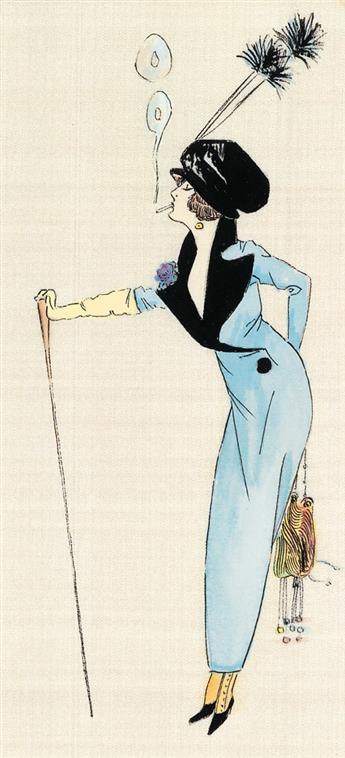 (FASHION / HATS.) Group of 12 illustrations of Belle Epoque ladies.